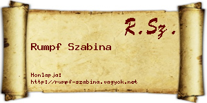 Rumpf Szabina névjegykártya